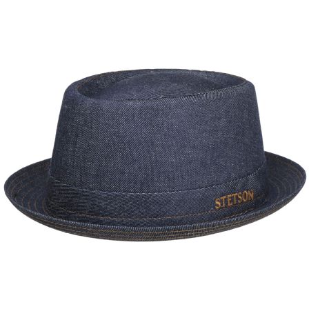 STETSON HATT - PORK PIE DENIM SUSTAINABLE DARK DEM,IN