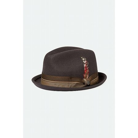 BRIXTON HATT - 20TH ANNIVERSARY GAIN FEDORA CHOCOLTE/GOLD