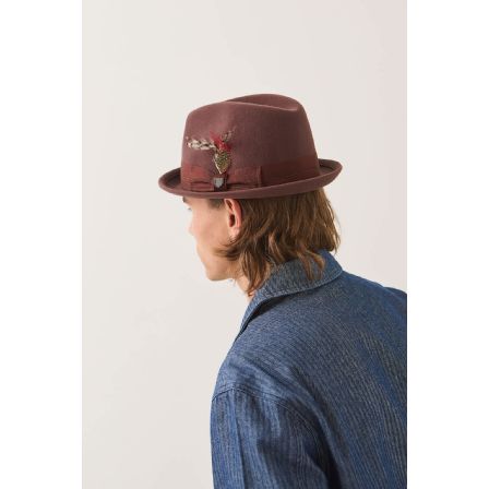 BRIXTON HATT - GAIN FEDORA - CHESTNUT