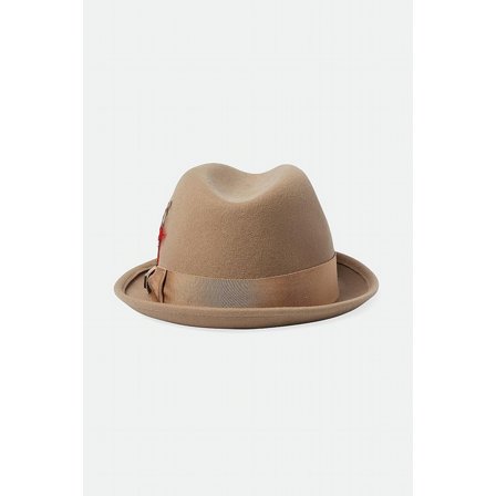 BRIXTON HATT - GAIN FEDORA -SAND/ATIQUE BRASS