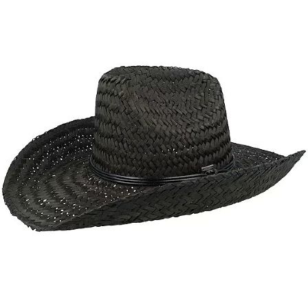 BRIXTON HATT - HOUSTON II STRAW COWBOY HAT - BLACK