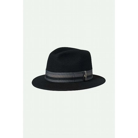 BRIXTON HATT - ROMA FEDORA BLACK/GEY CHARCOAL