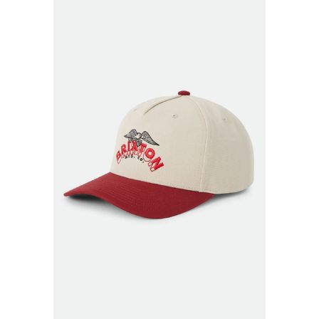 BRIXTON KEPS - BRIXTON BANNER SNAPBACK - WHITE/DARK BRICK