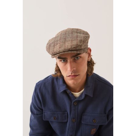 BRIXTON KEPS - CENTURY BARREL SNAP CAP BROWN/TAN/RED PLAID