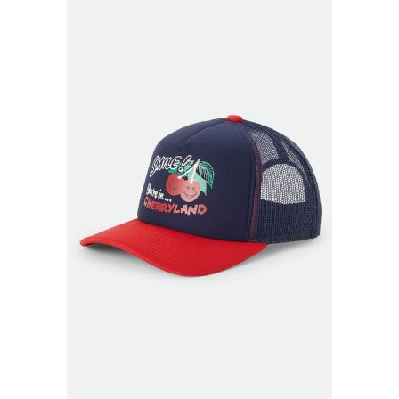 BRIXTON KEPS - CHERRYLAND TRUCKER HAT - WAHSONSED NAVY/CRIM