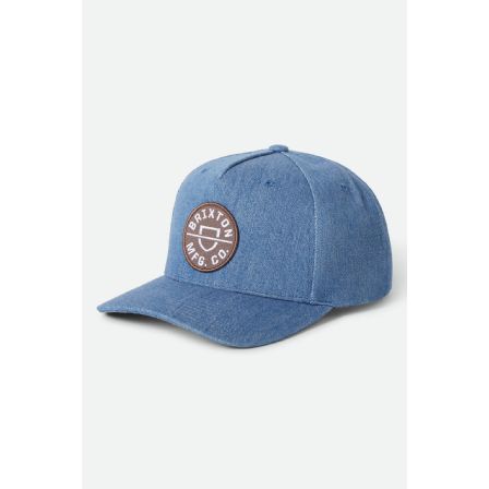 BRIXTON KEPS - CREST C MP SNAPBACK - MEDIUM RINSE DENIM