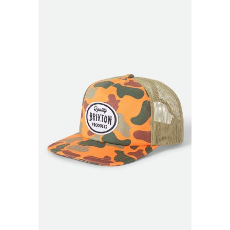 BRIXTON KEPS - HENRY MP TRUCKER HAT ORANGE DUCKCAMORANGE