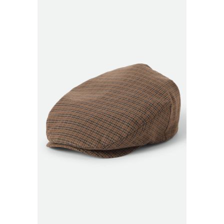 BRIXTON KEPS - HOOLIGAN LW FLAT CAP GREY/BROWN/GOLD