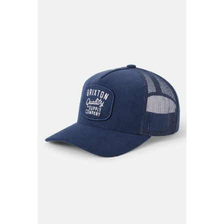 BRIXTON KEPS - HUBAL C MP TRUCKER HAT - DARK NAVY/CORDUROY