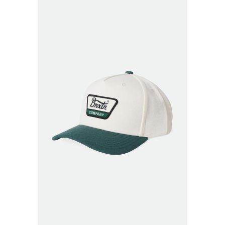 BRIXTON KEPS - LINWOOD C MP SNAPBACK -WHITE/GREEN
