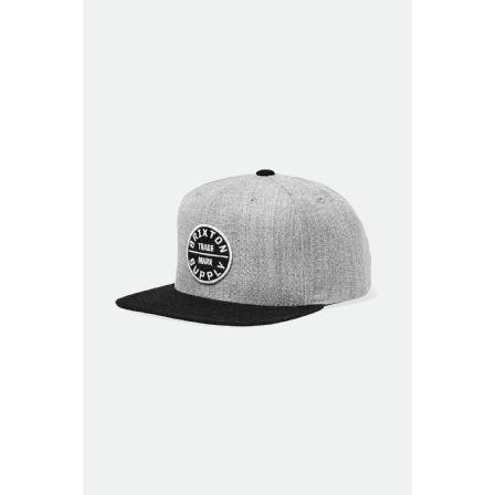 BRIXTON KEPS - OATH III SNAPBACK - HEATHER GREY/BLACK