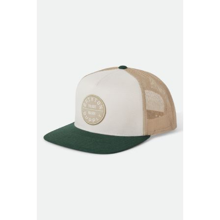 BRIXTON KEPS - OATH MP TRUCKER HAT - OFFWHITE/GREEN
