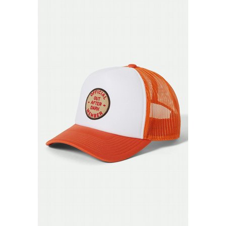BRIXTON KEPS - OUT AFTER DARK NP HP TRUCKER HAT TANGERINE/OFF WHITE