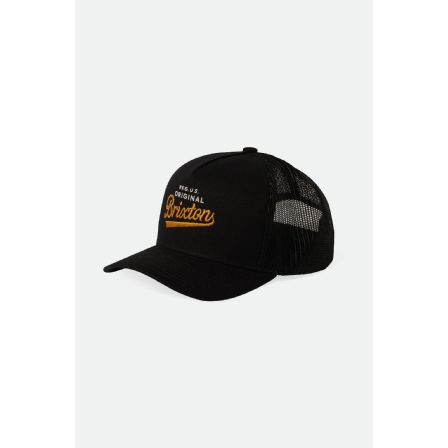 BRIXTON KEPS - POSTAL C NP HP TRUCKER HAT - BLACK/BLACK