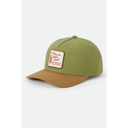 BRIXTON KEPS - RANCH MOTO COURT SNAPBACK - SUBLIME GREEN/DUSTED OCHRE