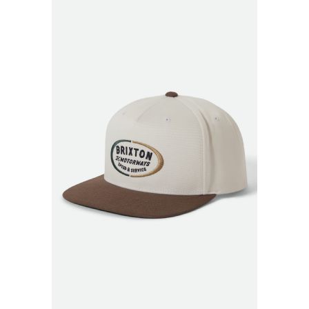 BRIXTON KEPS -RHETT MP SNAPBACK - OFFWHITE/BROWN