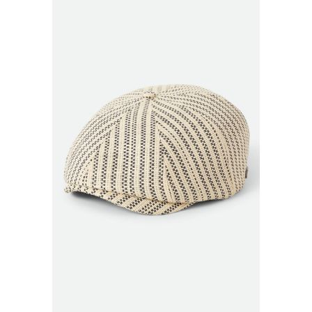 BRIXTON KEPS - UNISEX BROOD LW NEWSBOY CAP - NATRUAL/BLACK STRAW