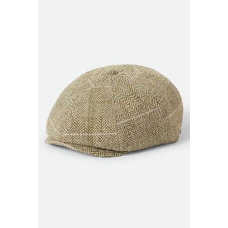 BRIXTON KEPS - UNISEX BROOD LW NEWSBOY CAP -SUVLINE GREEN HOUNDSTOOTH