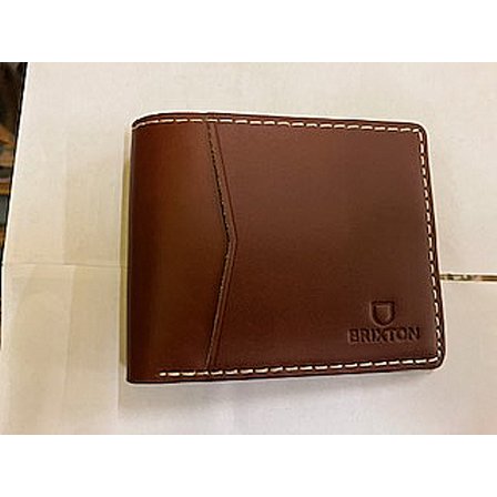 BRIXTON PLNBOK - TRADIONAL LEATHER WALLET BROWN