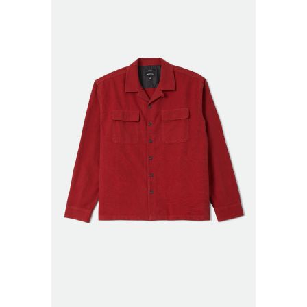 BRIXTON SKJORTA -CENTURY OVERSHIRT - RED/BLACK MICRO