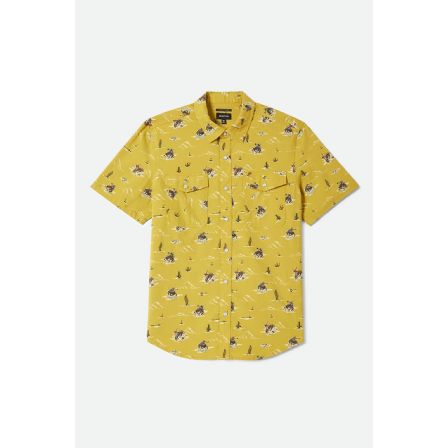 BRIXTON SKJORTA - LONE STAR X BRIXTON S/S WYN TEXAS GOLD