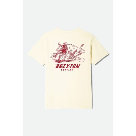 BRIXTON T-SHIRT - BULLDOGGER S/S - CREAM