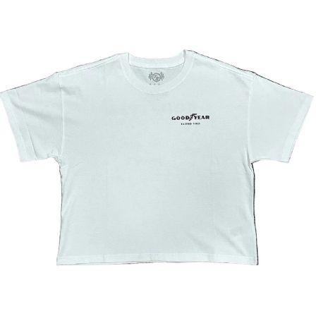 BRIXTON T-SHIRT - GOODYEAR BURNOUT BOXY CREW TEE OFFWHITE