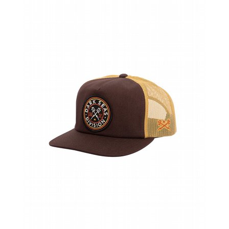 DARK SEAS CAP - NAV TRUCKER-HAT NROWN/GOLD
