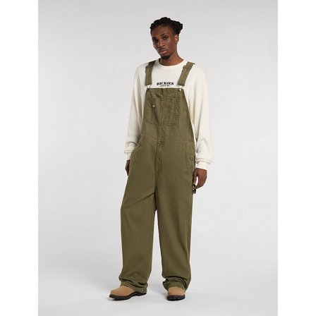 DICKIES BIB - LOOSE CANVAS BIB MILITARY GR