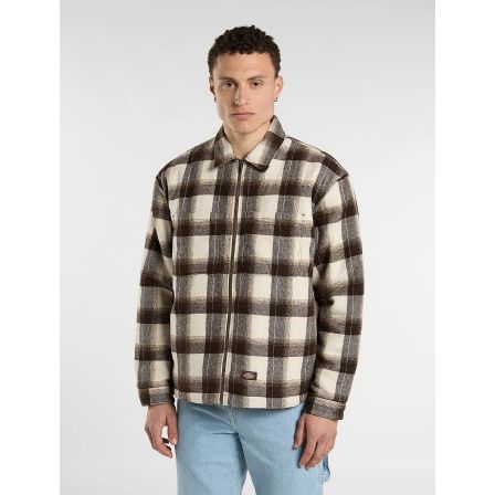 DICKIES FODRAD SKJORTA - FLORENS OVERSIZE SHACKET BRUN