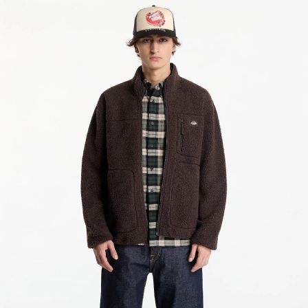 DICKIES JACKA - MOUNT HOPE FLEECE DARK BROWN