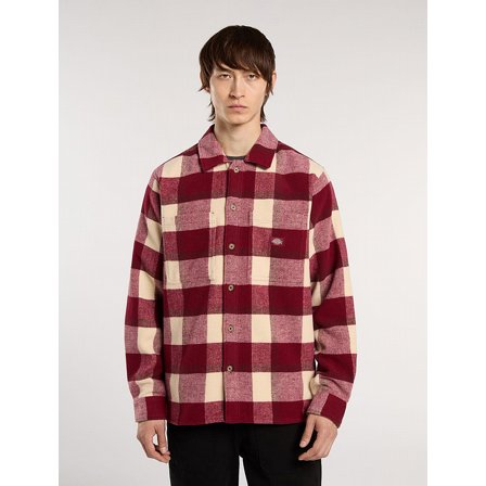 DICKIES SKJORTA - PLAID COALING TIBETAN RED