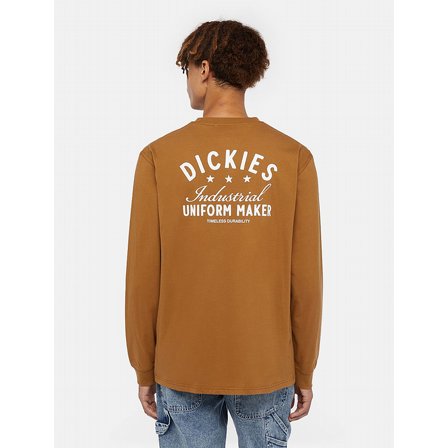 DICKIES T-SHIRT - TREGO TEE LS BROWN DUCK