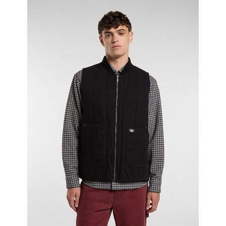 DICKIES VST - QUILTED CANVAS VEST BLACK