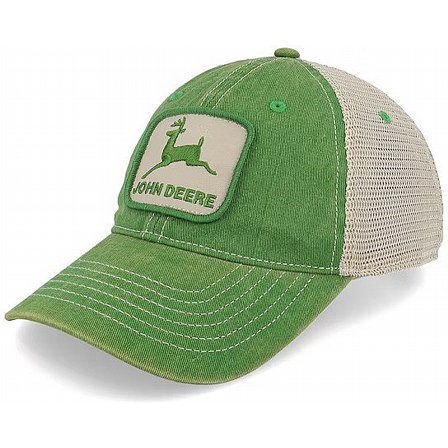 JOHN DEERE -STONE WASHED LOGO DARK GREEN/IVORY