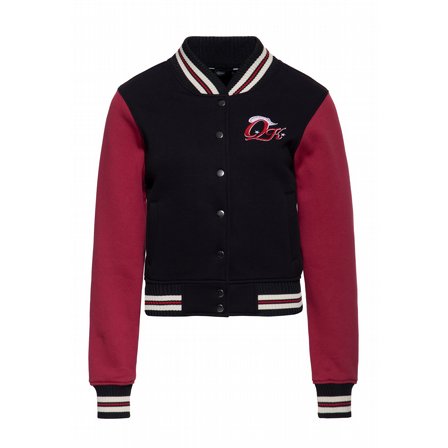 KING KEROSIN - JACKA COLLEGE SWEATJACKET HOWDY BLACK&BORDEAUX
