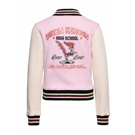KING KEROSIN - JACKA COLLEGE SWEATJACKET PINK "Q HIGH SCHOOL