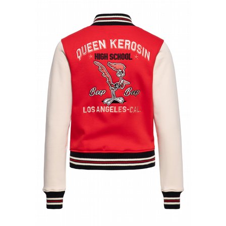 KING KEROSIN - JACKA COLLEGE SWEATJACKET RED "Q HIGH SCHOOL