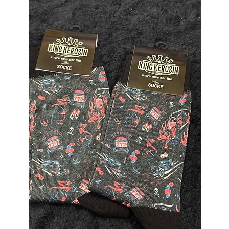 KING KEROSIN SOCKS - ROCKABILLY DEVIL BLACK