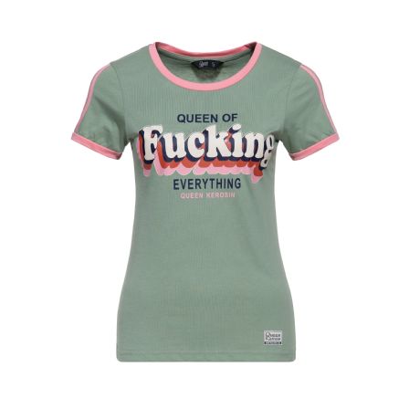 KING KEROSIN - T-SHIRT STRIPE �QUEEN OF FUCKNING EVERYTHING�