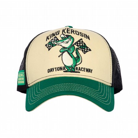 KING KEROSIN - TRUCKER CAP DAYTONA RACEWAYL OFFWHITE & GREEN