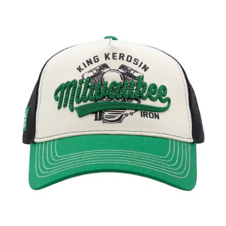 KING KEROSIN - TRUCKER CAP �MILWAUKEE � GREEN&WHITE