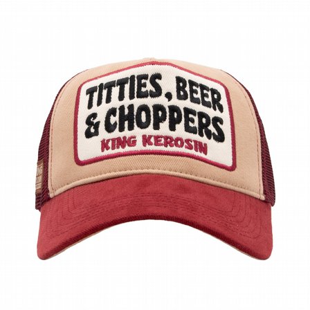 KING KEROSIN - TRUCKER CAP TITTIES,BEER & CHOPPERS BROWN