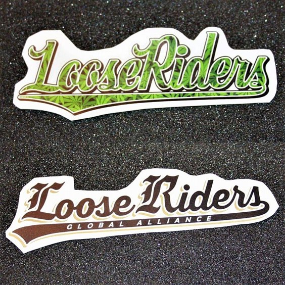 LOOSE RIDERS STICKER - GREEN/BLACK