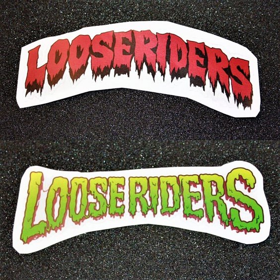LOOSE RIDERS STICKER - RED/GREEN