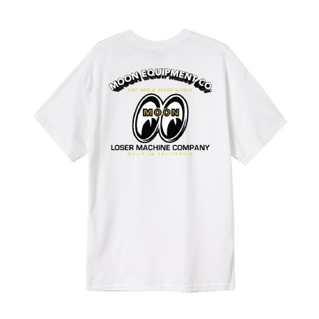 LOSER MACHINE - T-SHIRT MOONEYES FRONT PAGE WHITE