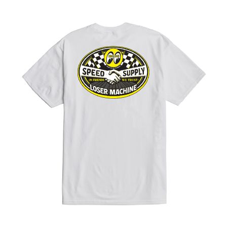 LOSER MACHINE - T-SHIRT MOONEYES HANDSHAKE VINTAGE WHITE