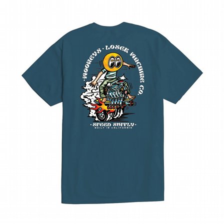 LOSER MACHINE - T-SHIRT MOONEYES POWER SLIDE HARBOR BLUE