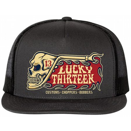 LUCKY 13 CAP - The Pipe Skull Black