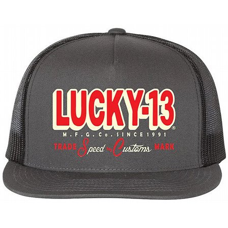 LUCKY 13 CAP - The Speed & Custom Charcoal/Black